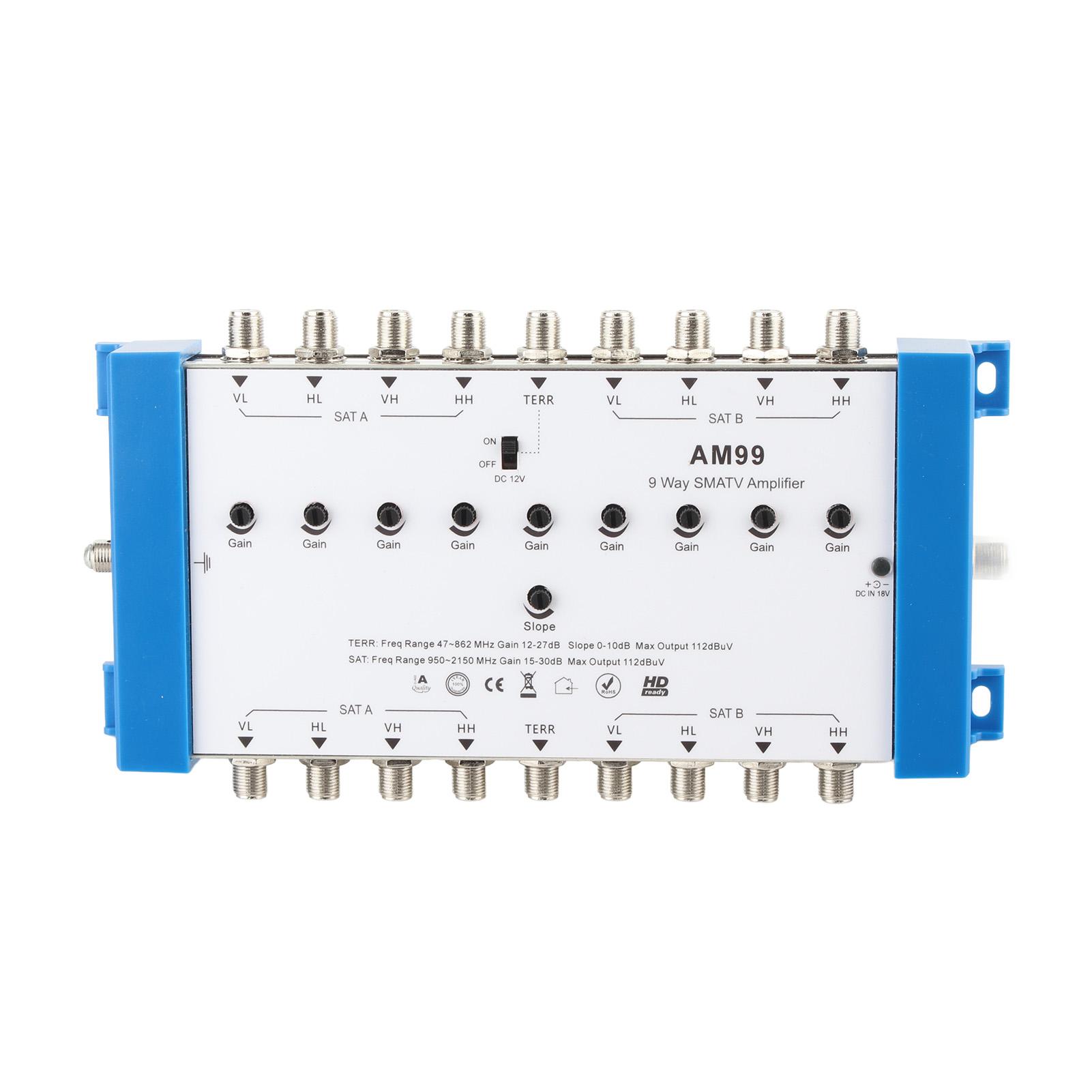 9-канальный усилитель SMATV профессиональный Plug and Play спутниковый ТВ-сплиттер для использования в помещении 100‑240 В США US Plug
9-канальный усилитель SMATV профессиональный Plug and Play спутниковый ТВ-сплиттер для использования в помещении 100‑240 В США US Plug