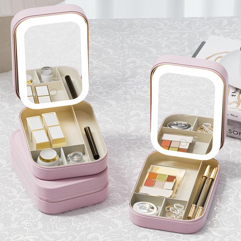 LED Mirror Makeup Storage Box Cosmetics Storage Box Fashion Portable Travel Makeup Bag Simple Makeup Case With Mirror For Women
LED Mirror Makeup Storage Box Cosmetics Storage Box Fashion Portable Travel Makeup Bag Simple Makeup Case With Mirror For Women
