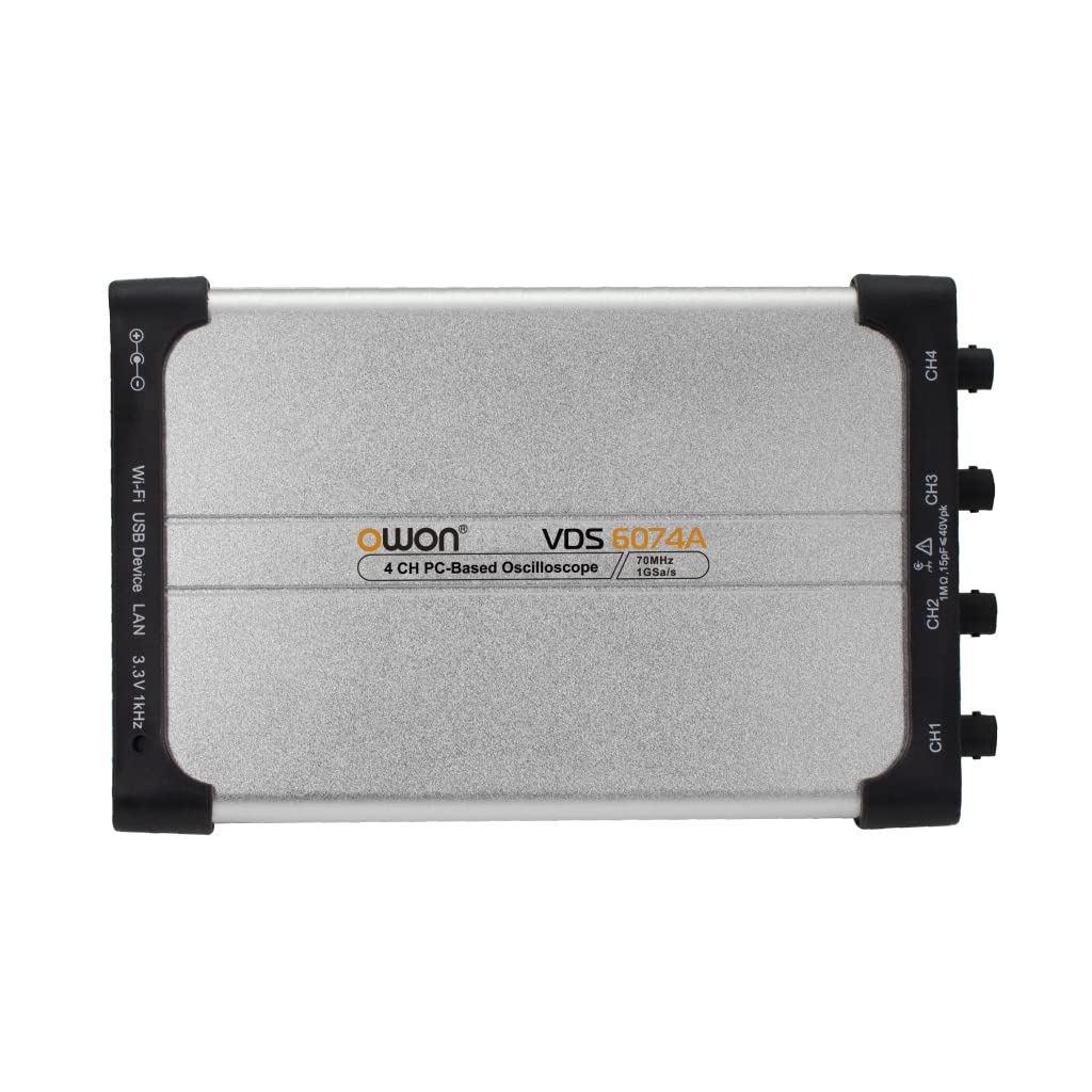 OWON VDS6074A Latest 4 Channel Digital Oscilloscope High Sensitivity High Resolution 14BIT Latest LAN Included 4ch 70MHz Band PC Base Direct 3 Year
OWON VDS6074A Latest 4 Channel Digital Oscilloscope High Sensitivity High Resolution 14BIT Latest LAN Included 4ch 70MHz Band PC Base Direct 3 Year