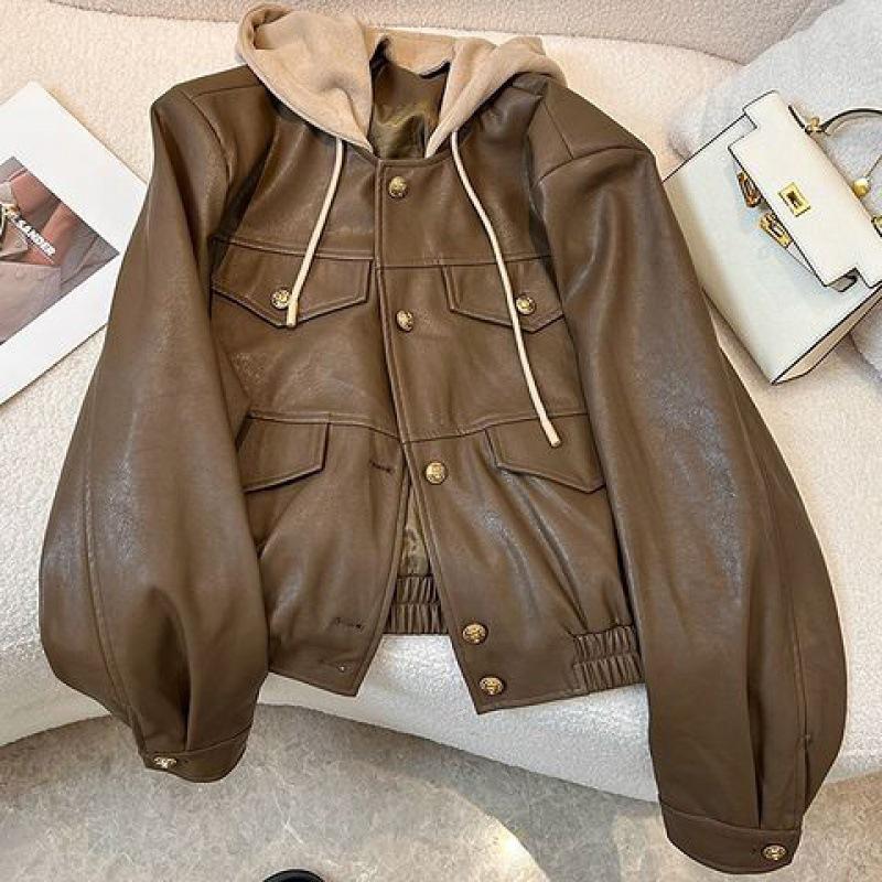 Женская куртка из искусственной кожи с капюшоном, повседневная, ретро-мотоциклетная, большого размера, черная, из искусственной кожи, верхняя часть XL
Женская куртка из искусственной кожи с капюшоном, повседневная, ретро-мотоциклетная, большого размера, черная, из искусственной кожи, верхняя часть XL