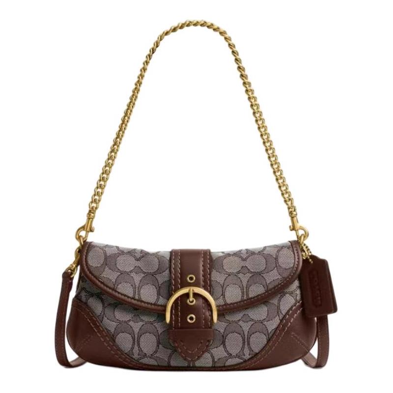 COACH Soho flap 25 classic presbyopic chain shoulder strap coated canvas and cowhide hand-held shoulder bag medium size women s brown коричневий
COACH Soho flap 25 classic presbyopic chain shoulder strap coated canvas and cowhide hand-held shoulder bag medium size women s brown коричневий