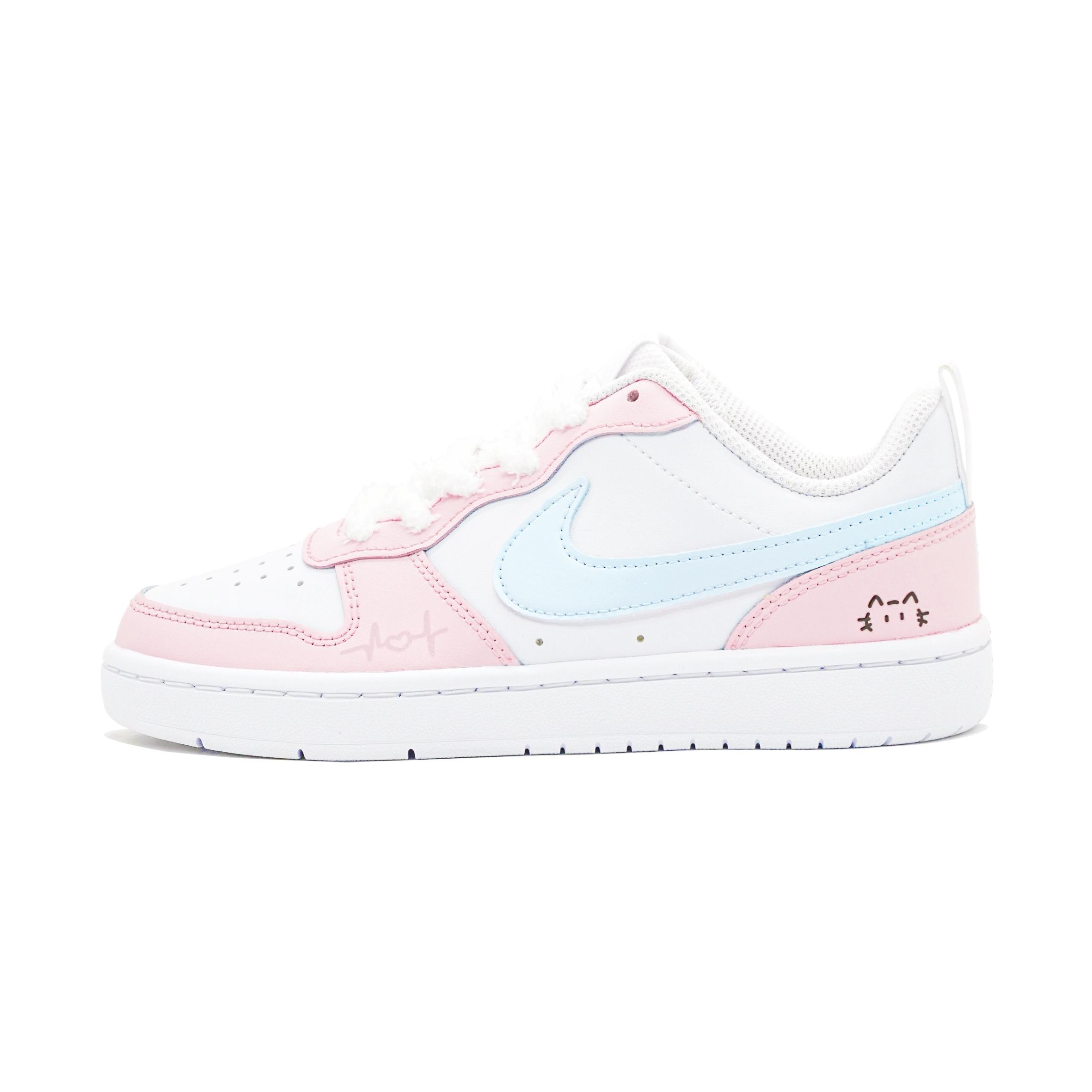Nike Court Borough Pink Blue Heart Leather Cushioning, Wear Resistant Low top Skateboard Shoes Women s Pink BQ5448-100(team1670-) 35.5
Nike Court Borough Pink Blue Heart Leather Cushioning, Wear Resistant Low top Skateboard Shoes Women s Pink BQ5448-100(team1670-) 35.5