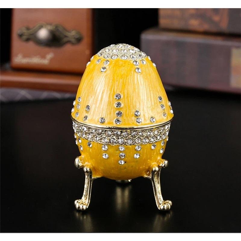 Enamel Egg Jewelry Box with Rhinestones, Turquoise Decorative Trinket Box for Rings Earrings, Easter Gift for Women жовтий
Enamel Egg Jewelry Box with Rhinestones, Turquoise Decorative Trinket Box for Rings Earrings, Easter Gift for Women жовтий