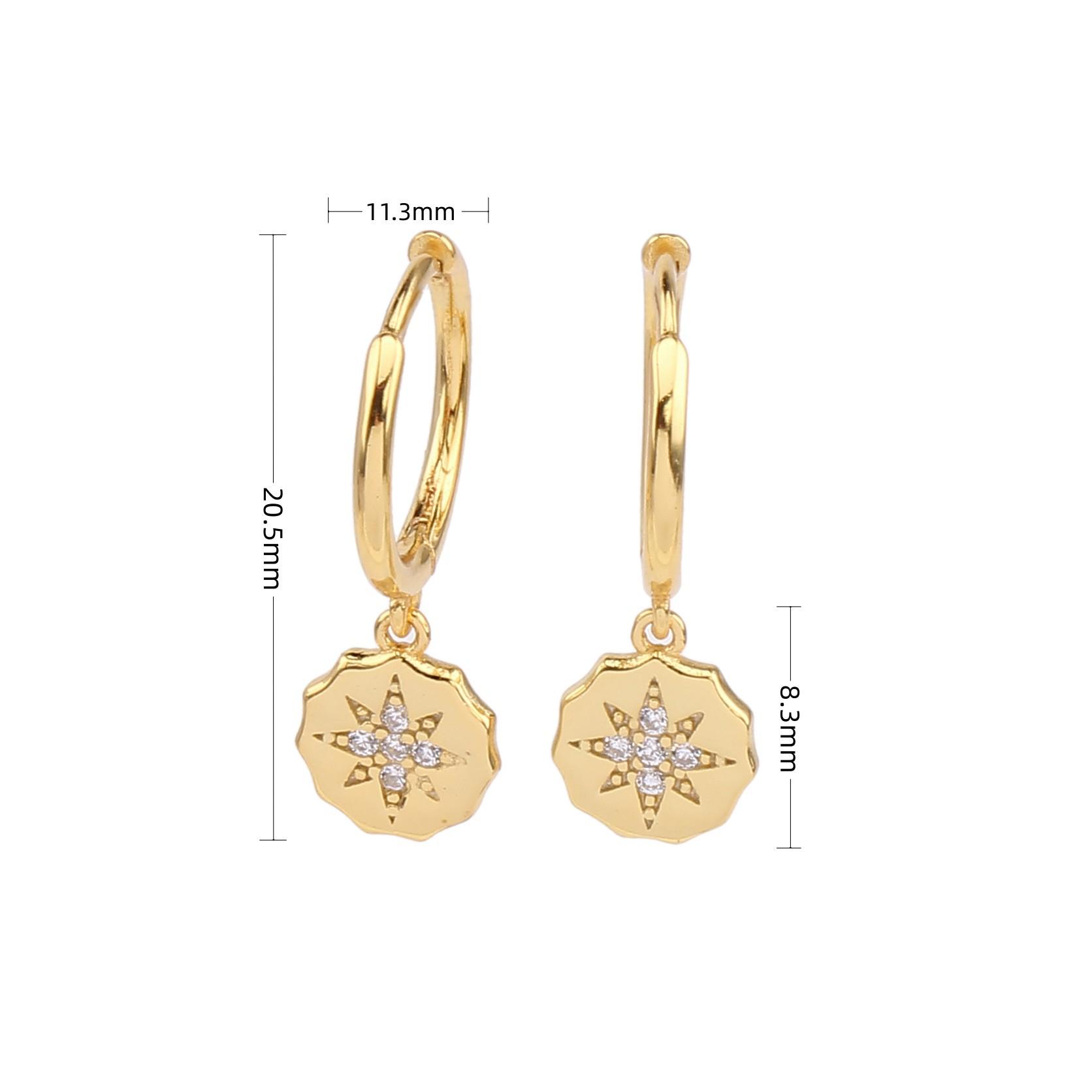 European & American Style S925 Sterling Silver Eight-Point Star Earrings with Micro-Set Stones - Versatile, High-End Fashion Ear Cuffs. 925 silver
European & American Style S925 Sterling Silver Eight-Point Star Earrings with Micro-Set Stones - Versatile, High-End Fashion Ear Cuffs. 925 silver