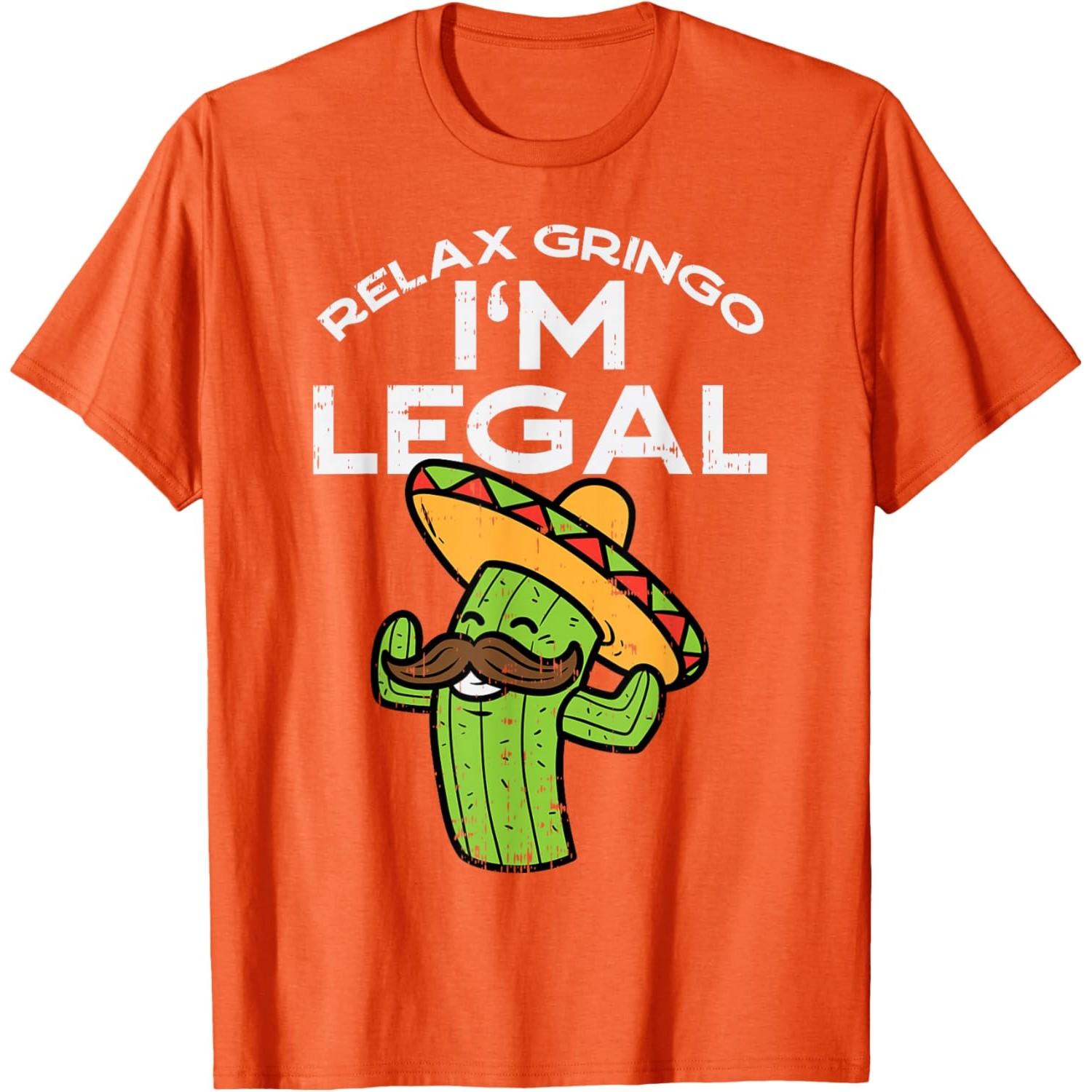 Relax Gringo Im Legal Cactus Sombrero Graphic Tee Funny Mexican Birthday Shirt 4XL
Relax Gringo Im Legal Cactus Sombrero Graphic Tee Funny Mexican Birthday Shirt 4XL