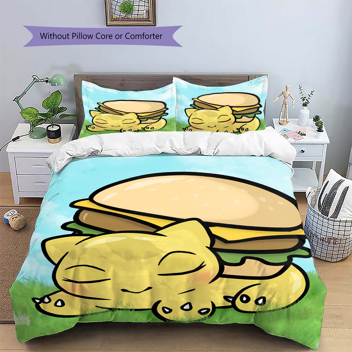 CartoonPokemon Patterned Pillowcase & Duvet Cover Set Anime Fan Themed Decor Bedding for Bedroom Choice.-TING 135x200cm
CartoonPokemon Patterned Pillowcase & Duvet Cover Set Anime Fan Themed Decor Bedding for Bedroom Choice.-TING 135x200cm