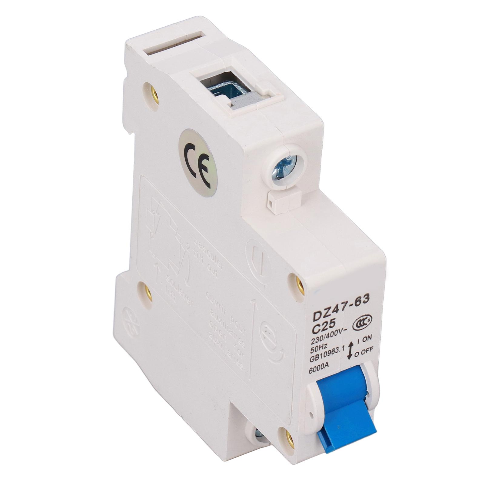 Автоматичний вимикач Mini 1P MCB на DIN-рейку 6000A Відключаюча здатність 230V 400V 25A
Автоматичний вимикач Mini 1P MCB на DIN-рейку 6000A Відключаюча здатність 230V 400V 25A