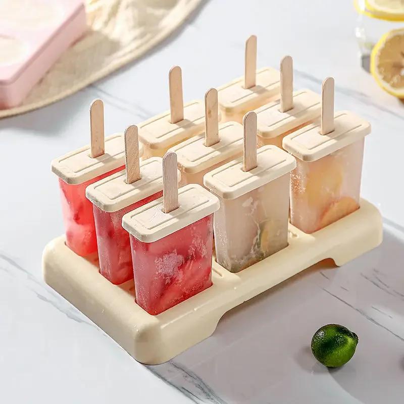 9/4 Grid Ice Cream Popsticks Mold Tray DIY Cream Machine Homemade Refrigerator with Plastic Stick Freezing Juice Machine Kitchen
9/4 Grid Ice Cream Popsticks Mold Tray DIY Cream Machine Homemade Refrigerator with Plastic Stick Freezing Juice Machine Kitchen