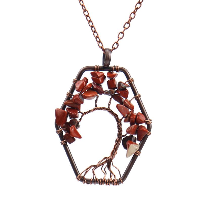 Handmade Hexagonal Tree of Life Necklace with Crushed Stone Crystals N16
Handmade Hexagonal Tree of Life Necklace with Crushed Stone Crystals N16