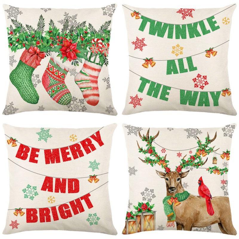 4pcs/set Merry Christmas Pillow Covers Festival Decor Xmas Pillow Case Home Sofa Car Cushion Cover Sofa Decor 1
4pcs/set Merry Christmas Pillow Covers Festival Decor Xmas Pillow Case Home Sofa Car Cushion Cover Sofa Decor 1