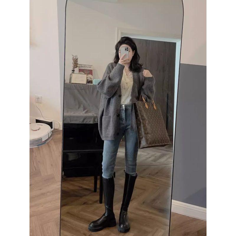 Ленивая Осень 2024 Свободный Кардиган Однотонный Верхняя Одежда Grey S
Ленивая Осень 2024 Свободный Кардиган Однотонный Верхняя Одежда Grey S