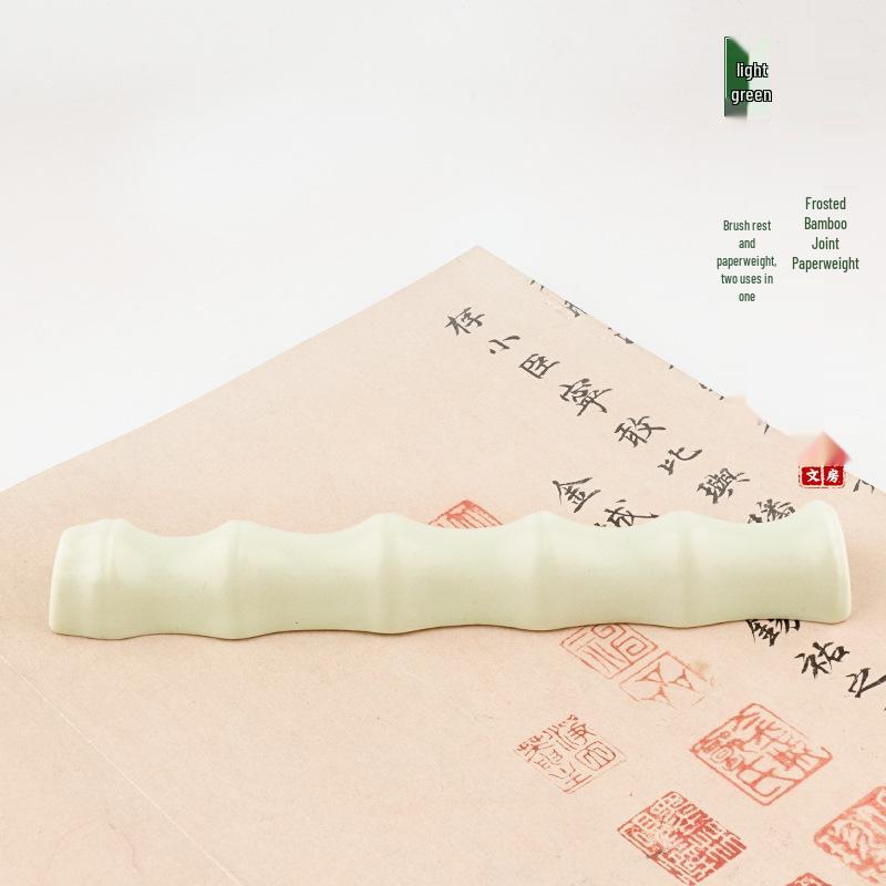 Ceramic Bamboo Jade Paperweight & Ruler - French Painting Book Press, Brush Holder & Pen Rest Ornament
Ceramic Bamboo Jade Paperweight & Ruler - French Painting Book Press, Brush Holder & Pen Rest Ornament