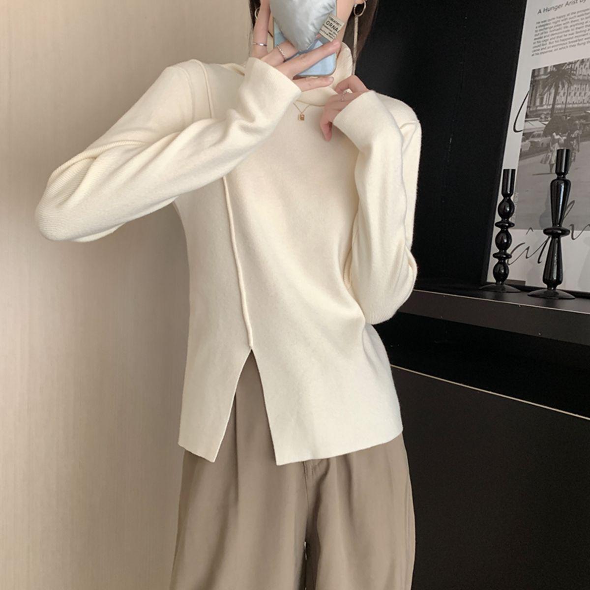 Women s High-End Knit Slit Sweater: Elegant Thickened High-Neck, Solid Color Base Layer One Size
Women s High-End Knit Slit Sweater: Elegant Thickened High-Neck, Solid Color Base Layer One Size