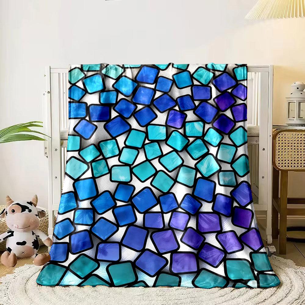 Overlapping gradient blue and purple tiles with black outlines. for all seasons blanket lunch break throw gift 80cm x 120cm
Overlapping gradient blue and purple tiles with black outlines. for all seasons blanket lunch break throw gift 80cm x 120cm