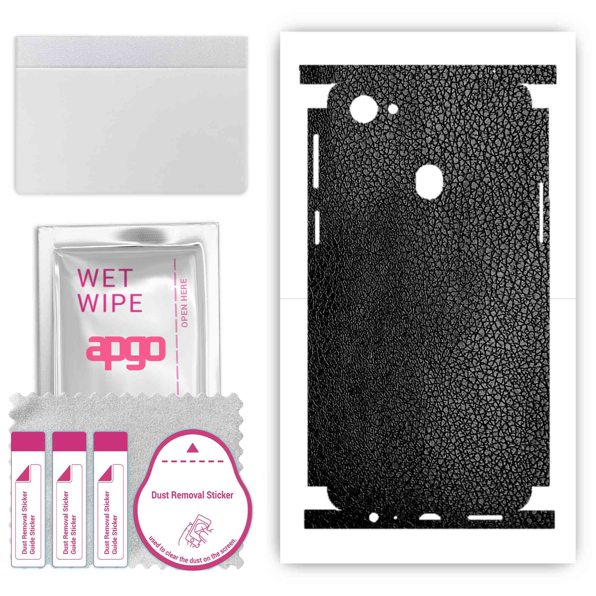 apgo Protective Skin Sticker for the back+sides compatible with Oppo F7, Full Wrap Film, Foil, Vinyl - Pattern Black Leather
apgo Protective Skin Sticker for the back+sides compatible with Oppo F7, Full Wrap Film, Foil, Vinyl - Pattern Black Leather