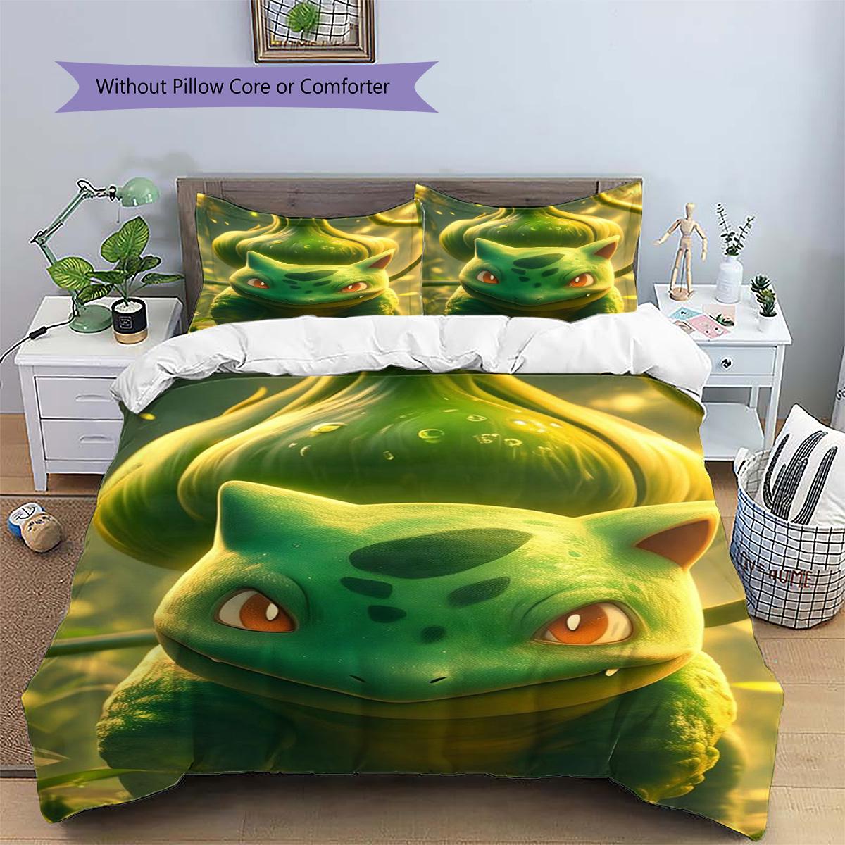 Bulbasaur Patterned Pillowcase & Duvet Cover Set Anime Art Bedding for Bedroom Stylish Decor Wonderful Gift for Anime Fans.-TING 135x200cm
Bulbasaur Patterned Pillowcase & Duvet Cover Set Anime Art Bedding for Bedroom Stylish Decor Wonderful Gift for Anime Fans.-TING 135x200cm