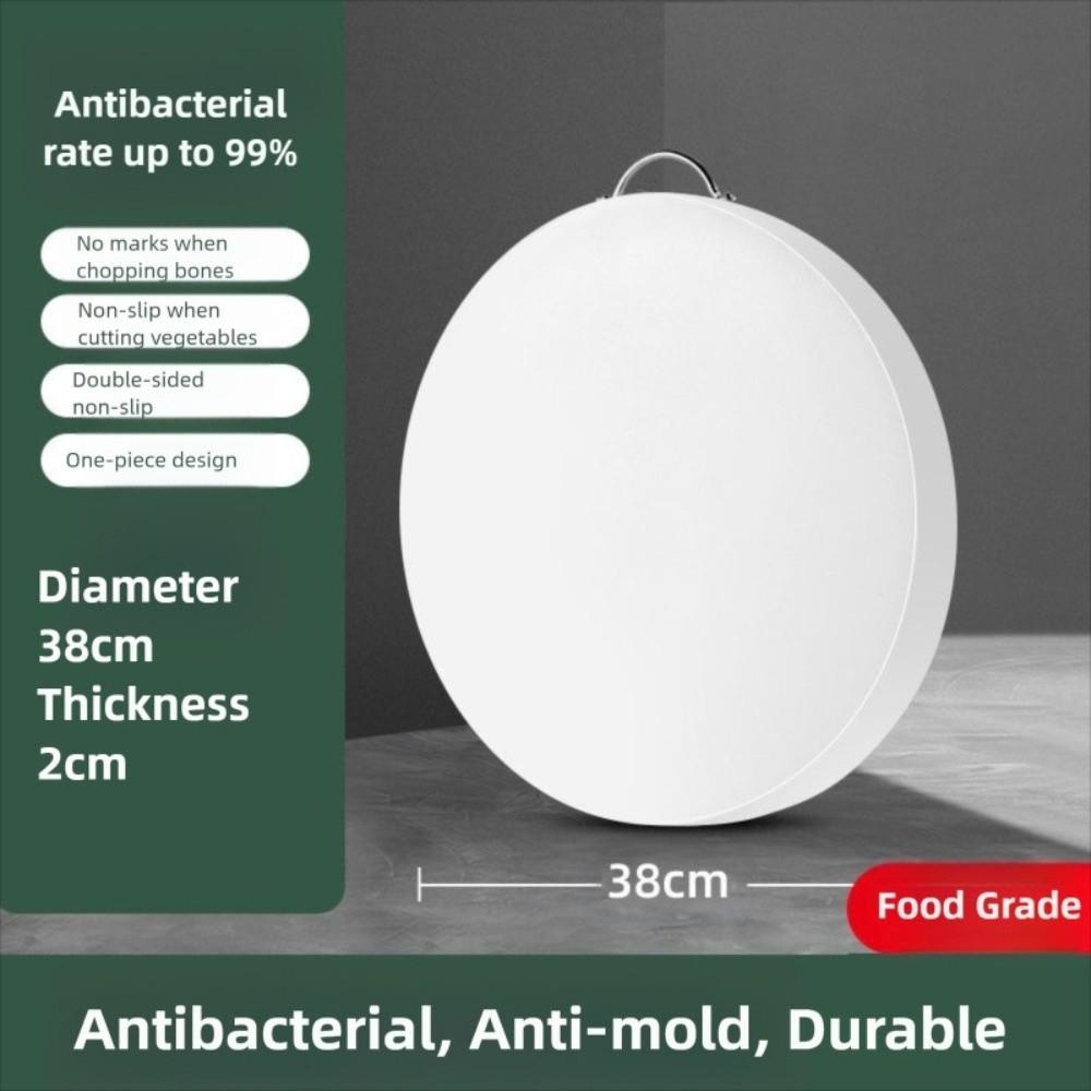Утолщенная пластиковая разделочная доска Двусторонняя круглая разделочная доска Разделочная доска для рубки костей Бытовая 38*2cm