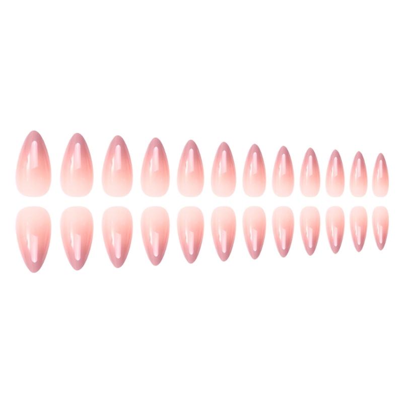 24Pcs Long Oval Stick On Nails Pink to White Gradient Almond Acrylic Press Ons French Nails Tips for Elegant Manicure 1
24Pcs Long Oval Stick On Nails Pink to White Gradient Almond Acrylic Press Ons French Nails Tips for Elegant Manicure 1