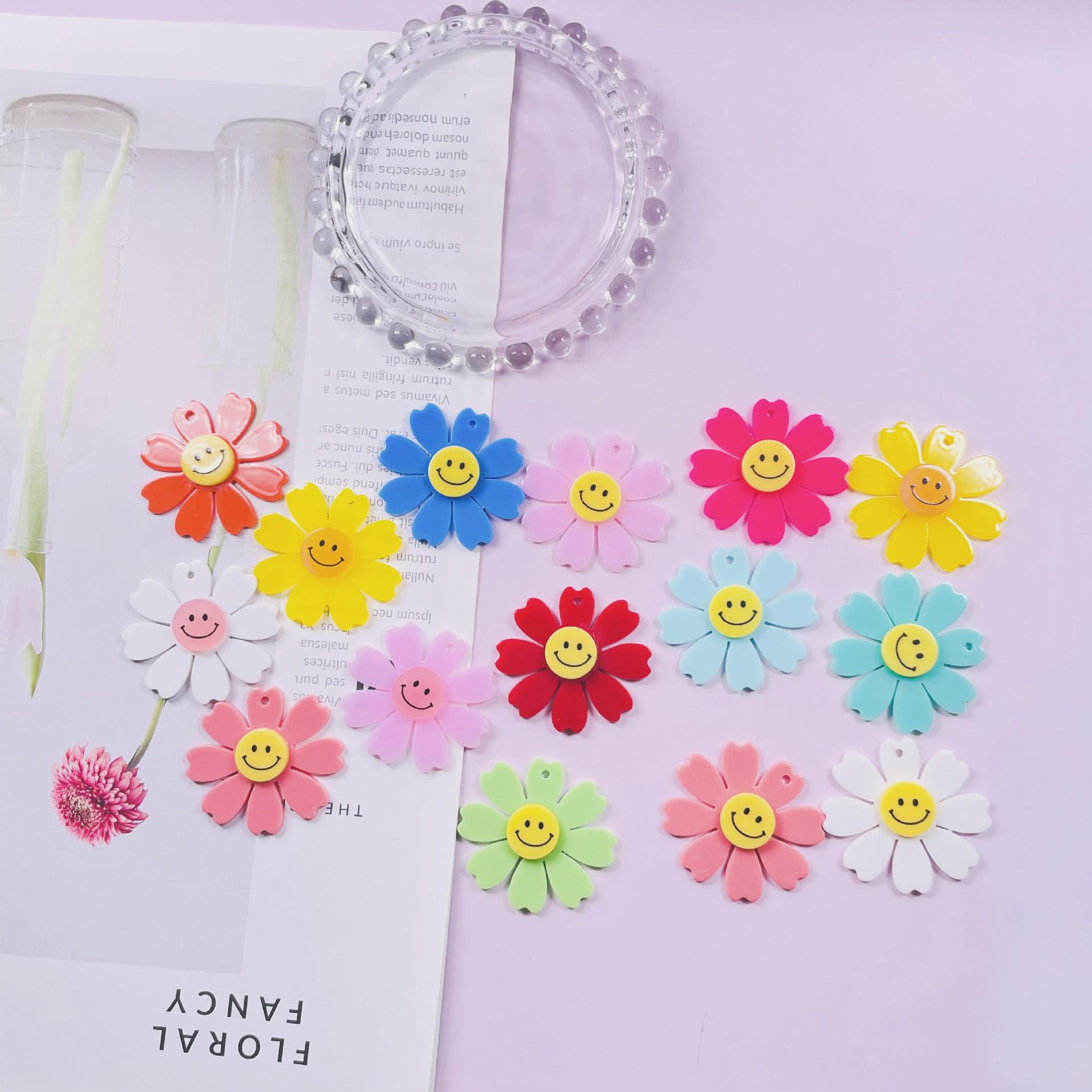 40mm Korean Style Smiley Face Chrysanthemum Acrylic Keychain Earrings for DIY Phone Accessories
40mm Korean Style Smiley Face Chrysanthemum Acrylic Keychain Earrings for DIY Phone Accessories