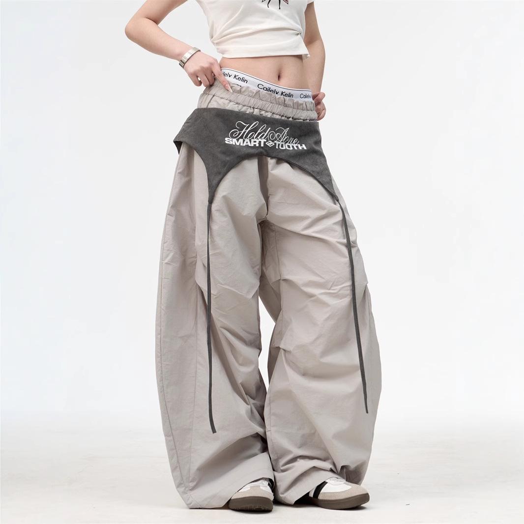 European & American Style High-Sense Lace-Up Cargo Pants with Layered Wide-Leg Parachute Design X-Large
European & American Style High-Sense Lace-Up Cargo Pants with Layered Wide-Leg Parachute Design X-Large