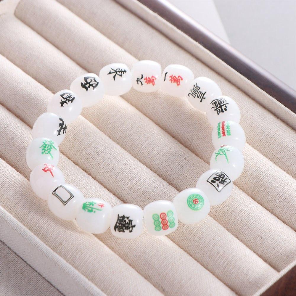 Elastic Acrylic Bead Hand Ring Lucky Chinese Mahjong Bracelet Unique Girls Mahjong Bracelet
Elastic Acrylic Bead Hand Ring Lucky Chinese Mahjong Bracelet Unique Girls Mahjong Bracelet
