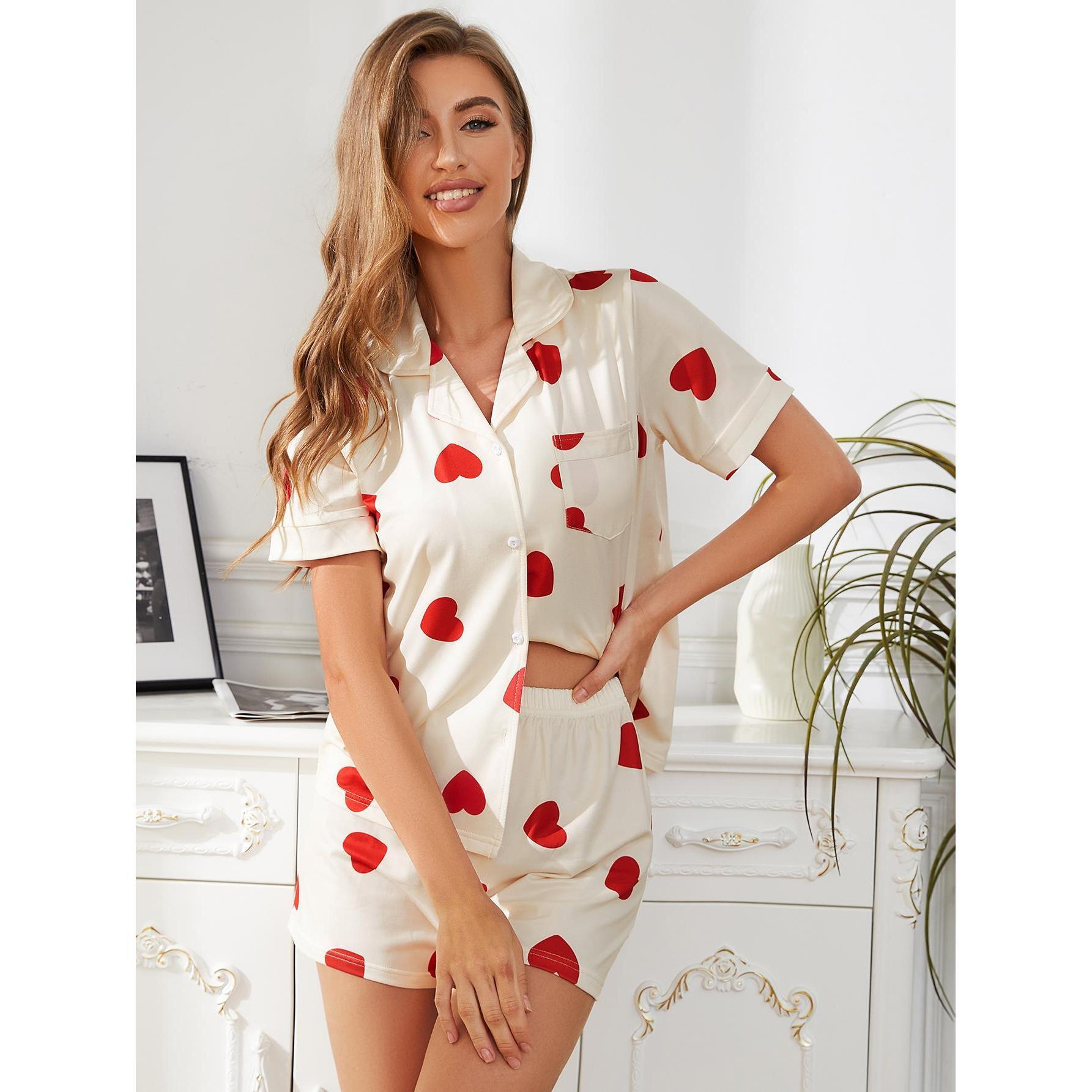 Женская домашняя одежда Весна и лето Love Print Удобные шорты с короткими рукавами Пижама из двух частей L жёлтый
Женская домашняя одежда Весна и лето Love Print Удобные шорты с короткими рукавами Пижама из двух частей L жёлтый