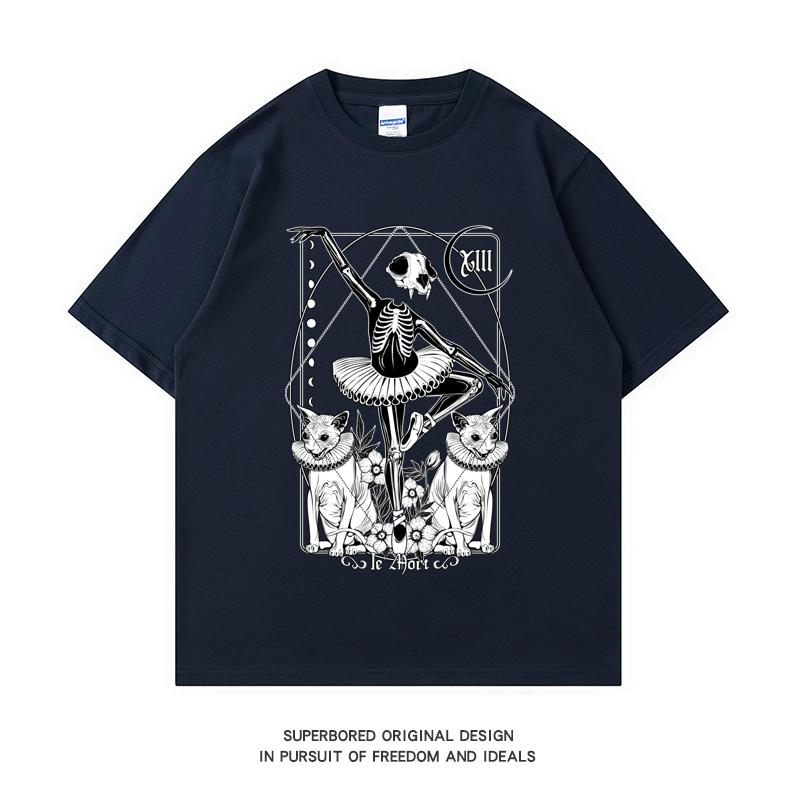 220 GSM тяжелая футболка из 100% хлопка футболка Le Mort The Death Card Tarot с принтом для мужчин повседневная мужская футболка с круглым вырезом
220 GSM тяжелая футболка из 100% хлопка футболка Le Mort The Death Card Tarot с принтом для мужчин повседневная мужская футболка с круглым вырезом
