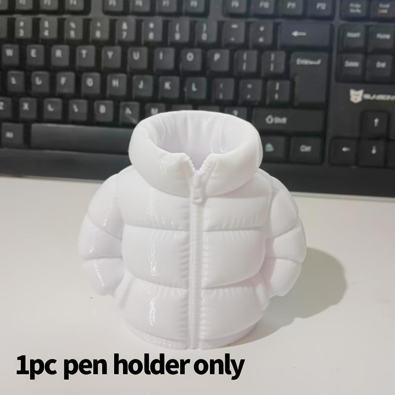 Creative down jacket shaped plastic pen holder 1pcs білий
Creative down jacket shaped plastic pen holder 1pcs білий