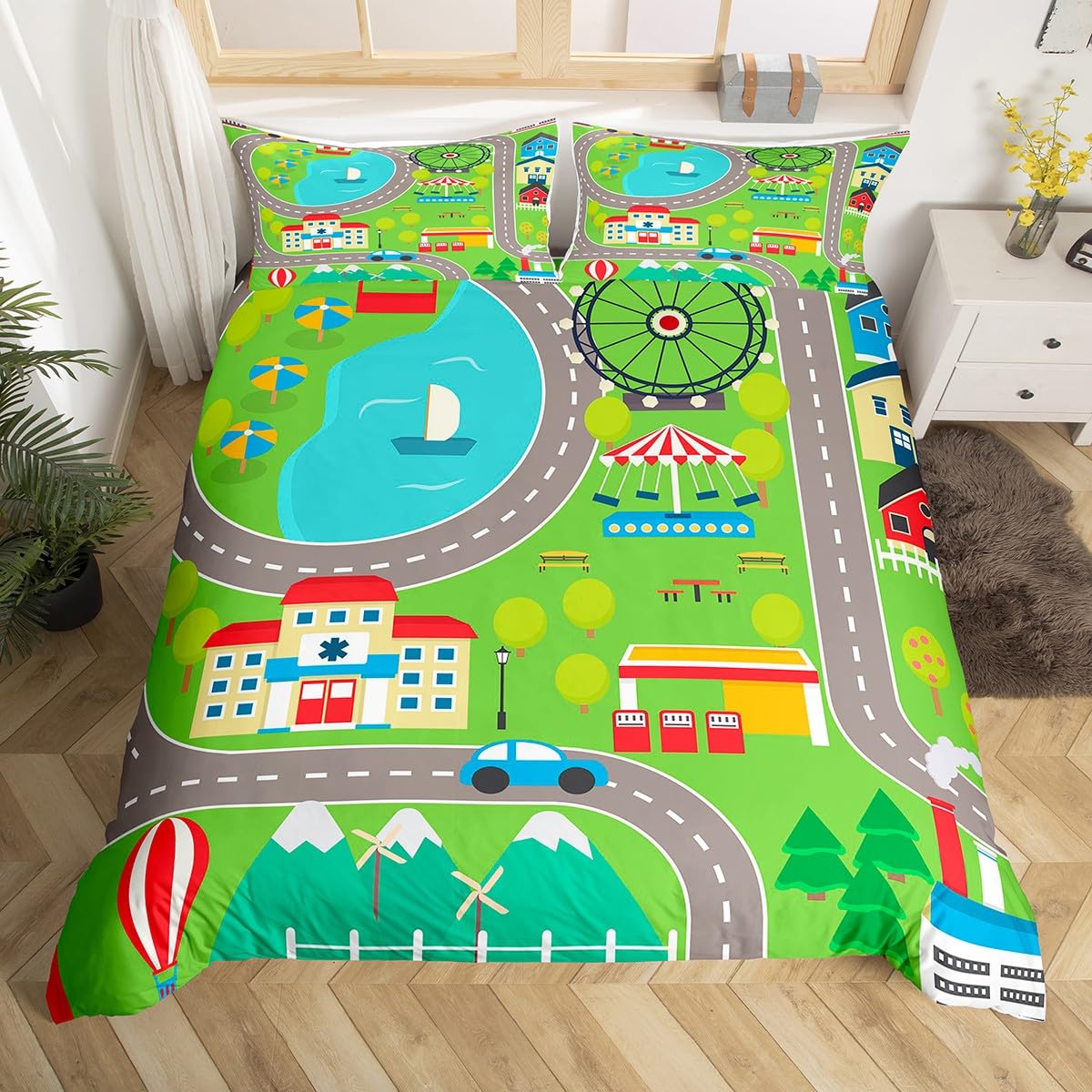 Racing Car Track Bedspread Cover Queen Dimension for Kids Boys,Construction Vehicle Grey Bed Cover Collection Red Cars Road Traffic Quilt Cover 3 Pcs EU Single(135x200cm)
Racing Car Track Bedspread Cover Queen Dimension for Kids Boys,Construction Vehicle Grey Bed Cover Collection Red Cars Road Traffic Quilt Cover 3 Pcs EU Single(135x200cm)