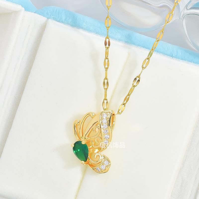 Titanium Steel Small Butterfly Necklace, Female Light Luxury, Cold Wind Slightly Inlaid Zircon Pendant
Titanium Steel Small Butterfly Necklace, Female Light Luxury, Cold Wind Slightly Inlaid Zircon Pendant