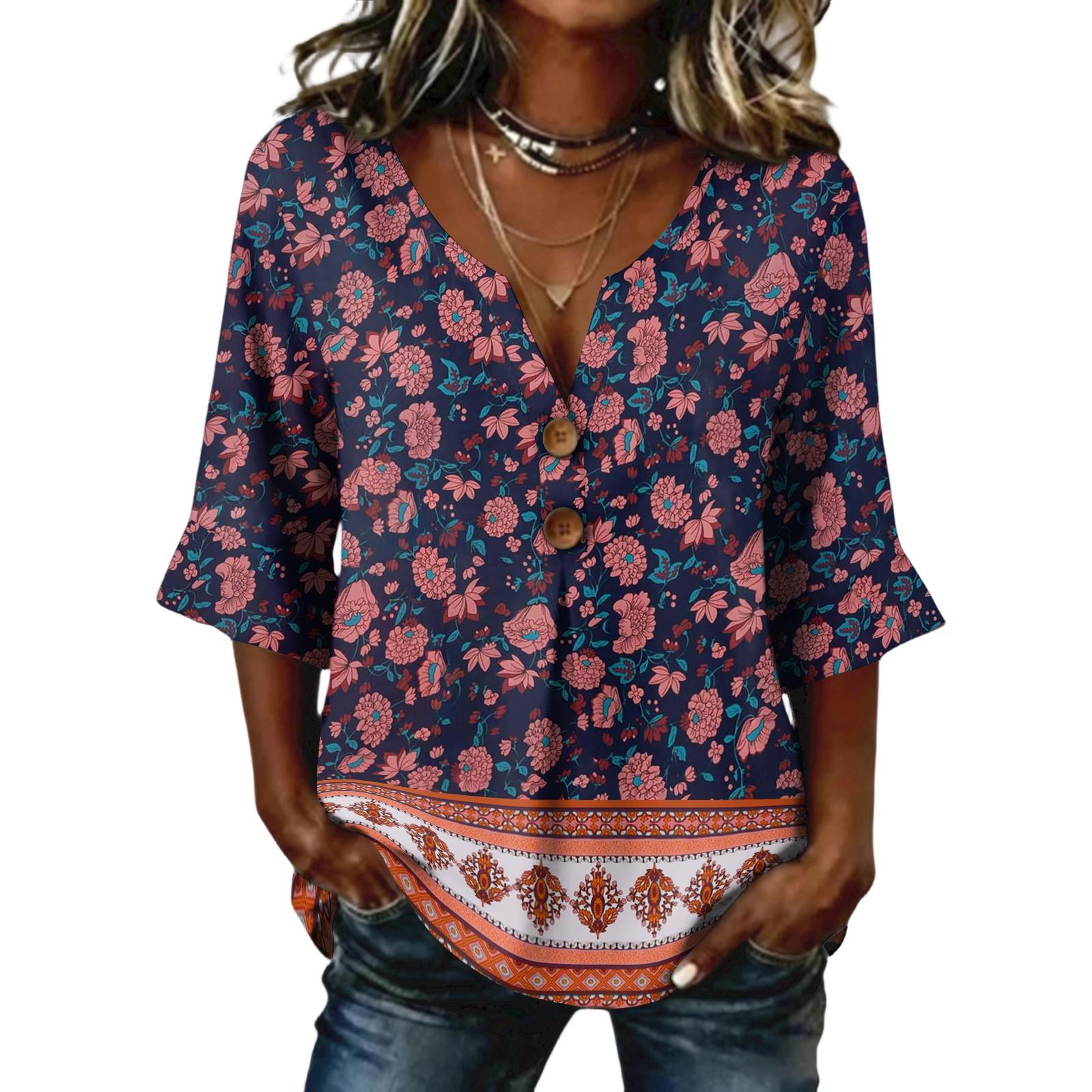 Womens Long Sleeve Tops Long Sleeve Shirts for Women Casual Printed V Neck Button Design Loose Fit Long Sleeve T Shirt Women XXL тёмно-синий
Womens Long Sleeve Tops Long Sleeve Shirts for Women Casual Printed V Neck Button Design Loose Fit Long Sleeve T Shirt Women XXL тёмно-синий