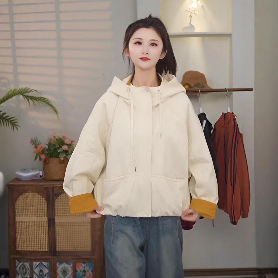 2025 Spring & Autumn Color Block Hooded Jacket: Washed Twill, Trendy Spliced Design Large абрикосовый
2025 Spring & Autumn Color Block Hooded Jacket: Washed Twill, Trendy Spliced Design Large абрикосовый