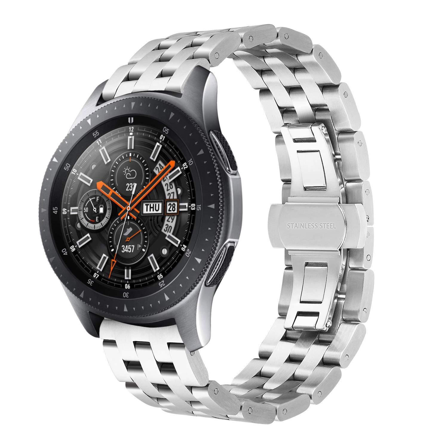 22mm Stainless Steel Watch Band Wrist Strap Replacement for Samsung Galaxy Watch 46mm Silver
22mm Stainless Steel Watch Band Wrist Strap Replacement for Samsung Galaxy Watch 46mm Silver