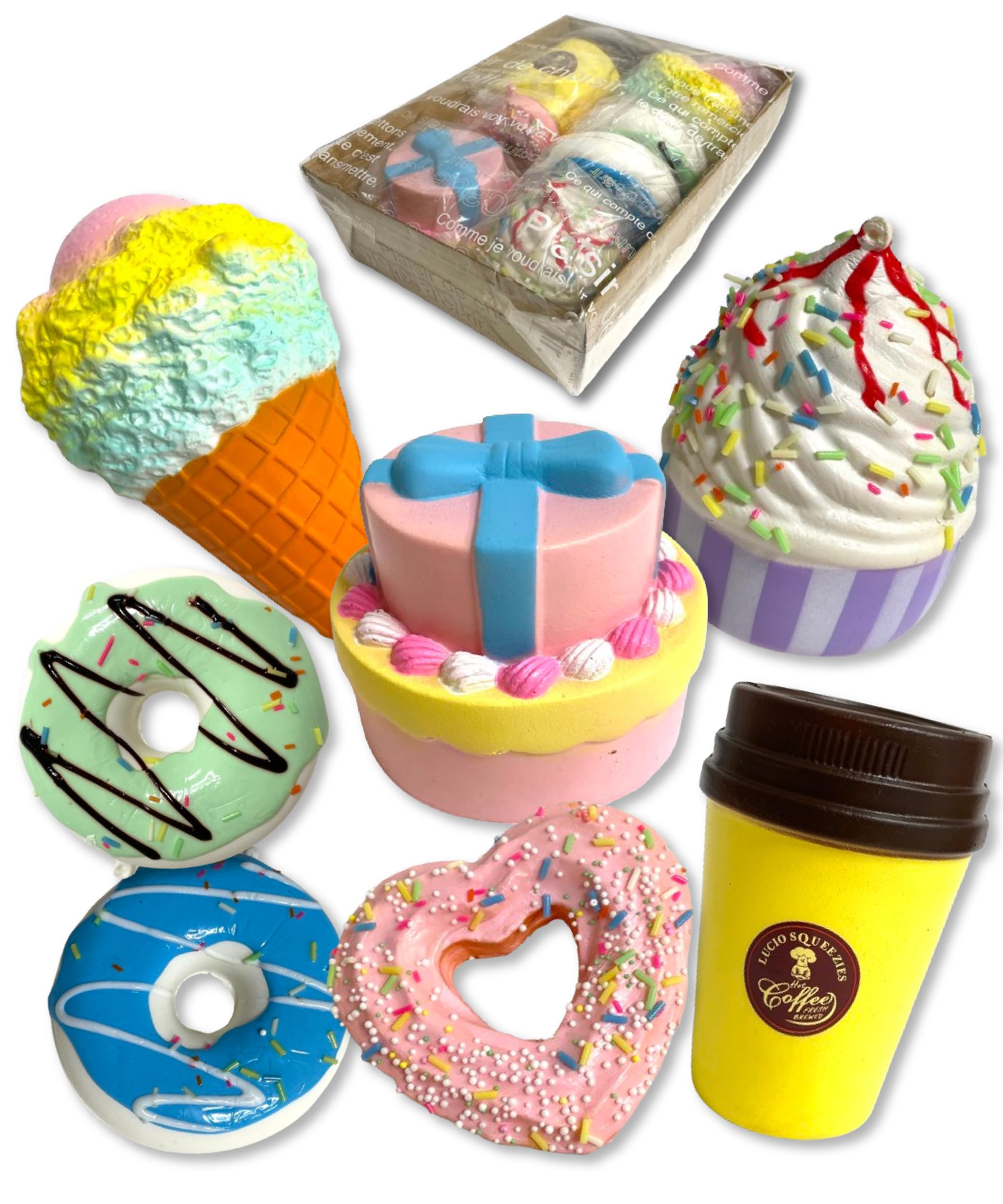 Набор гигантских сквиши сладостей Ассорти 7 штук Пушистый медовый наполнитель Большие сквиши Сквиши (Набор сладостей из 7 штук)
Набор гигантских сквиши сладостей Ассорти 7 штук Пушистый медовый наполнитель Большие сквиши Сквиши (Набор сладостей из 7 штук)