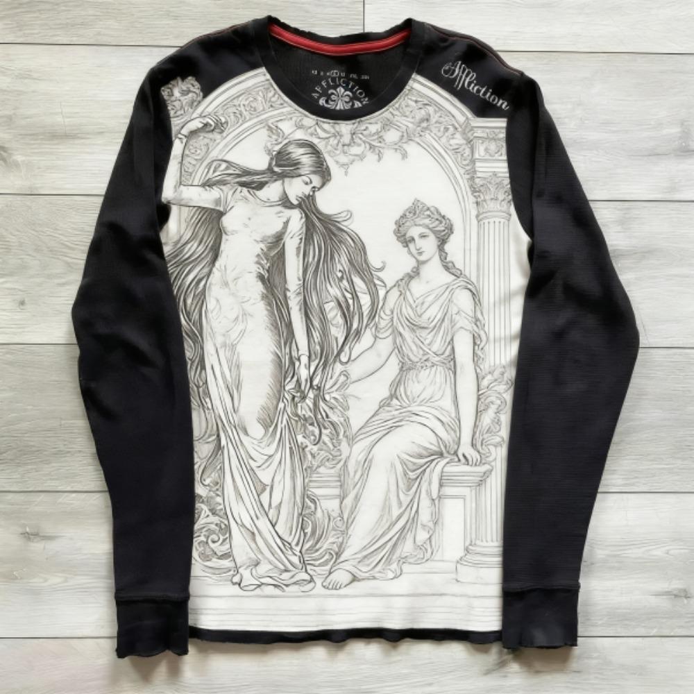 Spring Long Sleeved T-shirt Fashion Round Neck Oversized T-shirt Men Europe and America Printing Casual Gothic Tops Women Streetwear S
Spring Long Sleeved T-shirt Fashion Round Neck Oversized T-shirt Men Europe and America Printing Casual Gothic Tops Women Streetwear S