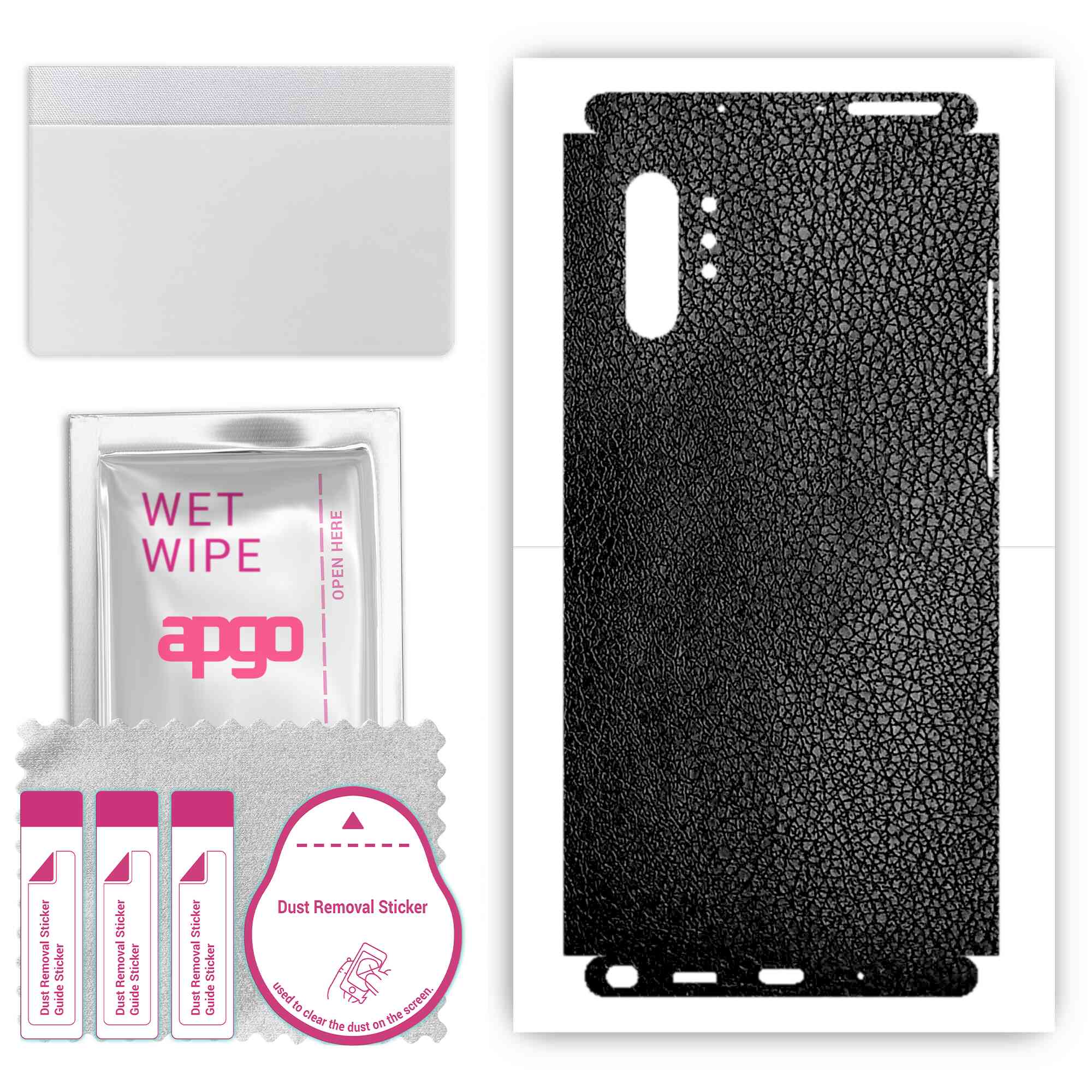 Apgo Protective Skin Sticker for the back+sides compatible with Samsung Galaxy Note 10 Plus, Full Wrap Film, Foil, Vinyl - Pattern Black Leather
Apgo Protective Skin Sticker for the back+sides compatible with Samsung Galaxy Note 10 Plus, Full Wrap Film, Foil, Vinyl - Pattern Black Leather