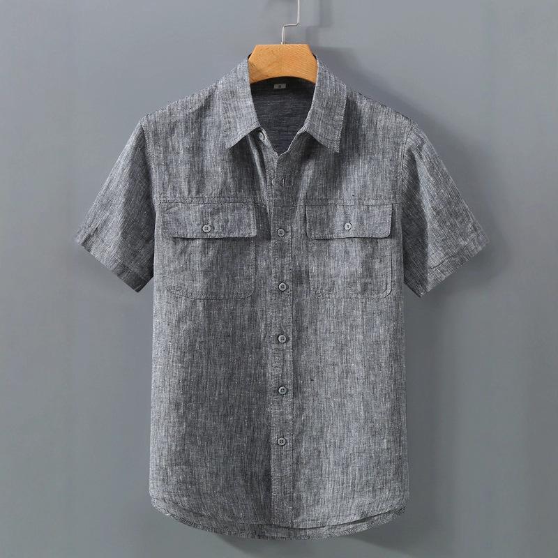 Men s Dual Pocket Short Sleeve Button Down Shirt Casual Linen Streetwear Top S сірий
Men s Dual Pocket Short Sleeve Button Down Shirt Casual Linen Streetwear Top S сірий