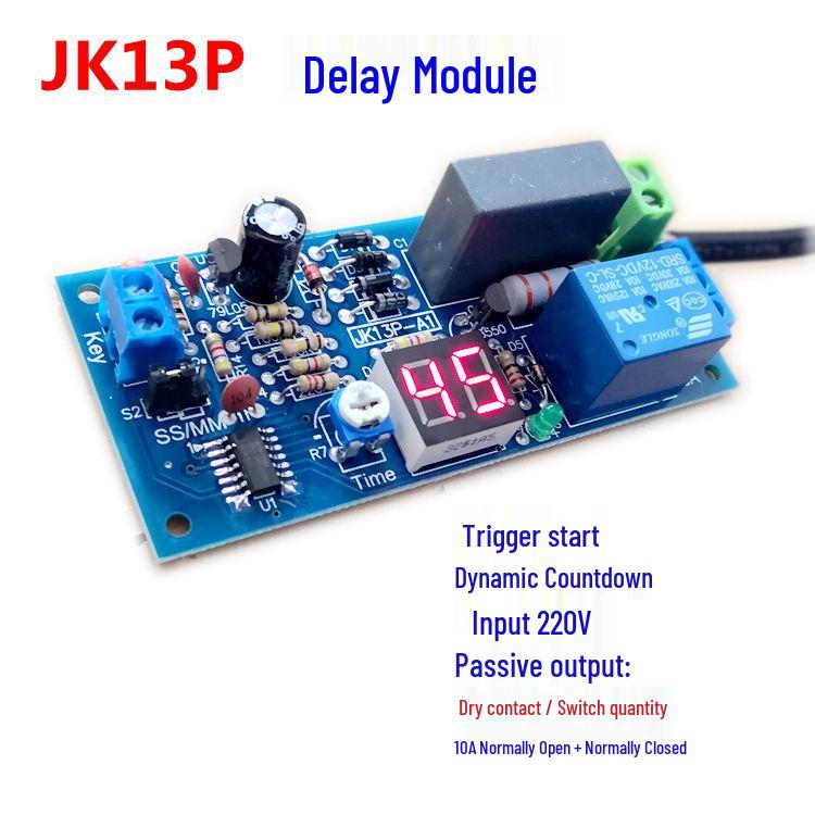 220V Delay Relay Module with Digital Display & Passive Output - JK13P Standard with Relay
220V Delay Relay Module with Digital Display & Passive Output - JK13P Standard with Relay