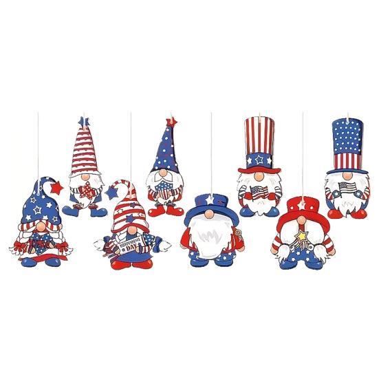 4th of July Patriotic Gnome Red White Blue Ornaments Independence Day Gnome Hanging Decorations for Memorial 8pcs
4th of July Patriotic Gnome Red White Blue Ornaments Independence Day Gnome Hanging Decorations for Memorial 8pcs