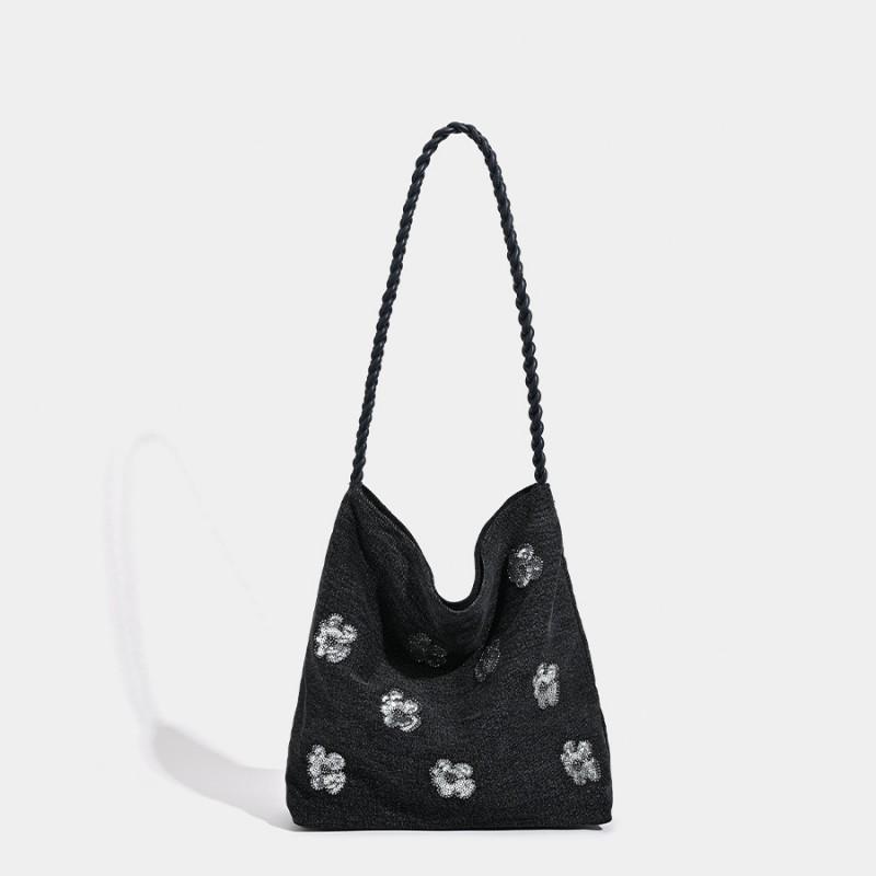 Tote Bag Denim Black Simple Sequins Decoration Braided Shoulder Fashionable Women s чёрный
Tote Bag Denim Black Simple Sequins Decoration Braided Shoulder Fashionable Women s чёрный