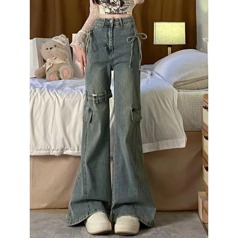 Strap Bow Women s Micro Flared Pants American Retro High Waisted Denim Trousers Female Daily Commuting Versatile Trouser S
Strap Bow Women s Micro Flared Pants American Retro High Waisted Denim Trousers Female Daily Commuting Versatile Trouser S
