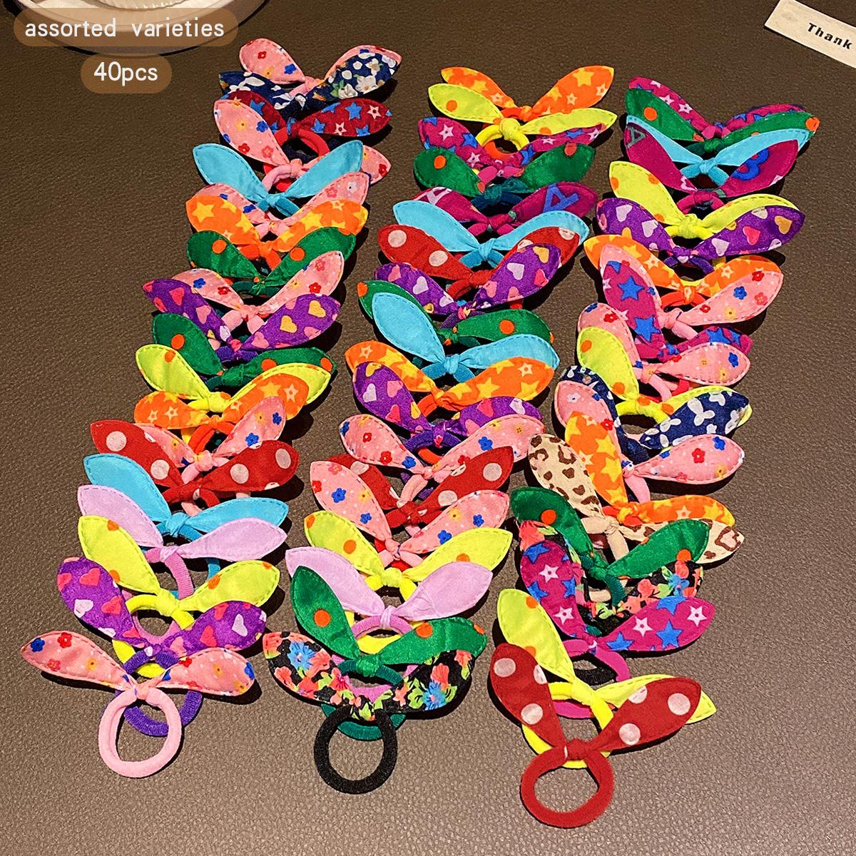 40 cute colorful random rabbit ear hair rings with sweet and windy rubber bands suitable for daily use as hair accessories
40 cute colorful random rabbit ear hair rings with sweet and windy rubber bands suitable for daily use as hair accessories