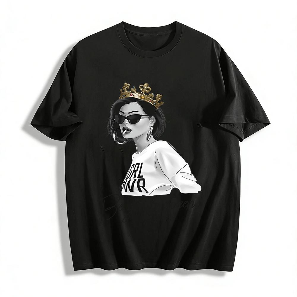 GRL PWR Be Your Queen Crown Print Casual Crewneck T-Shirt Pure cotton T-shirt XXS
GRL PWR Be Your Queen Crown Print Casual Crewneck T-Shirt Pure cotton T-shirt XXS