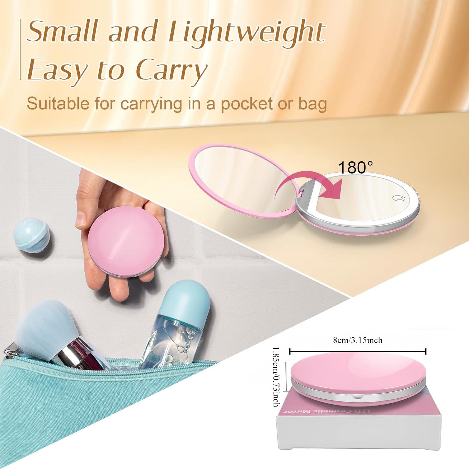 Compact Mirror with Light,1X/3X Magnification LED Pocket Mirror with USB Data Cable, Pink Mini Mirror for Purse, Pocket,Travel розовый
Compact Mirror with Light,1X/3X Magnification LED Pocket Mirror with USB Data Cable, Pink Mini Mirror for Purse, Pocket,Travel розовый
