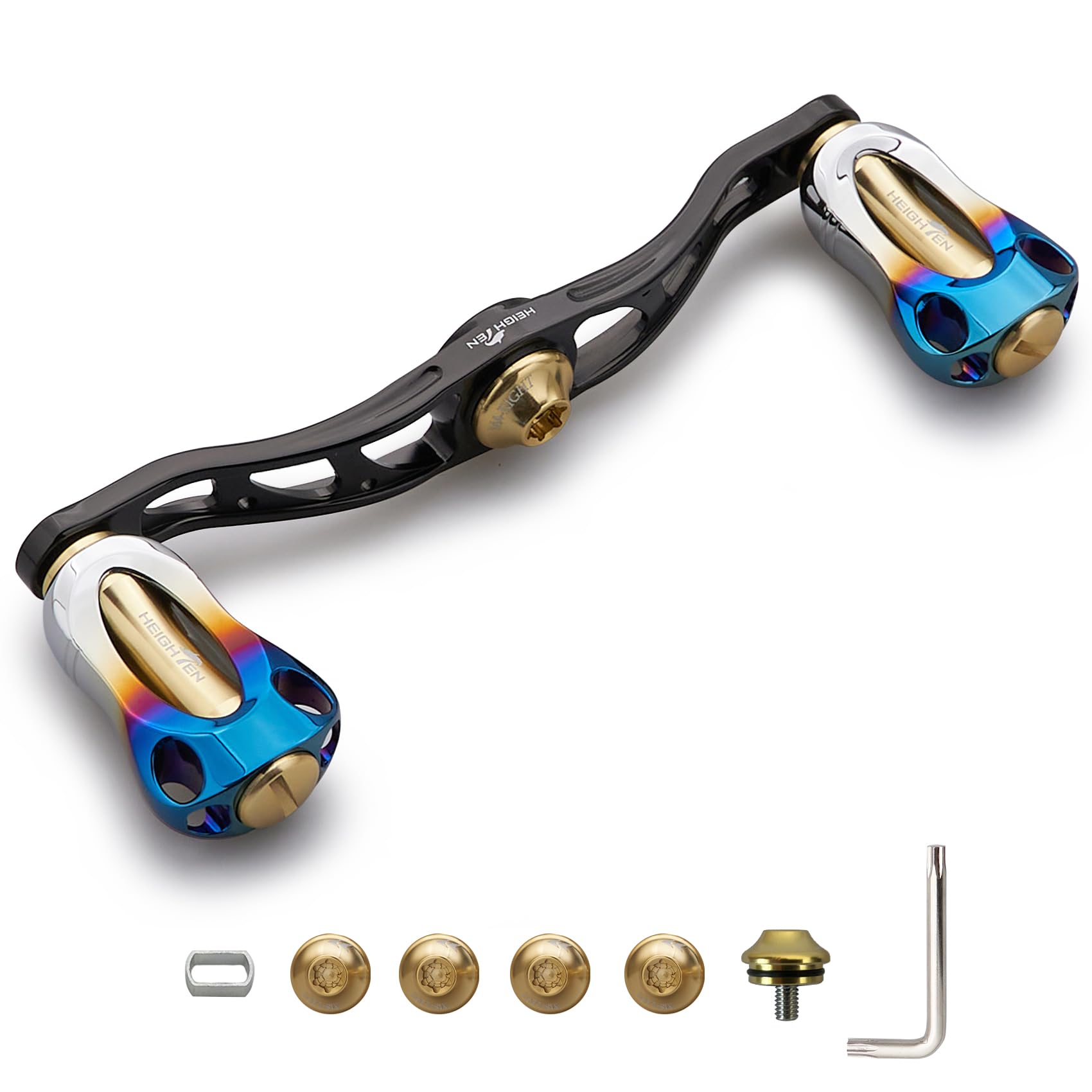HEIGHTEN Reel Handle with 22mm Knob for Abu Universal Baitcasting Reels Aurora Series Black 88/90/105/115mm Shimano, Daiwa, (105mm - & Gold) (226)
HEIGHTEN Reel Handle with 22mm Knob for Abu Universal Baitcasting Reels Aurora Series Black 88/90/105/115mm Shimano, Daiwa, (105mm - & Gold) (226)