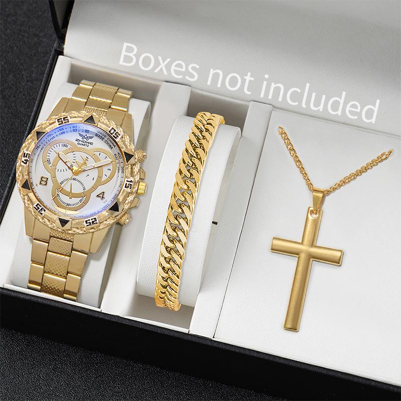 3pcs/set Fashion Men s Watch Set, Casual Business Quartz Watch with Necklace and Bracelet Set, Gift for Yourself, Boyfriend, Dad жёлтый
3pcs/set Fashion Men s Watch Set, Casual Business Quartz Watch with Necklace and Bracelet Set, Gift for Yourself, Boyfriend, Dad жёлтый