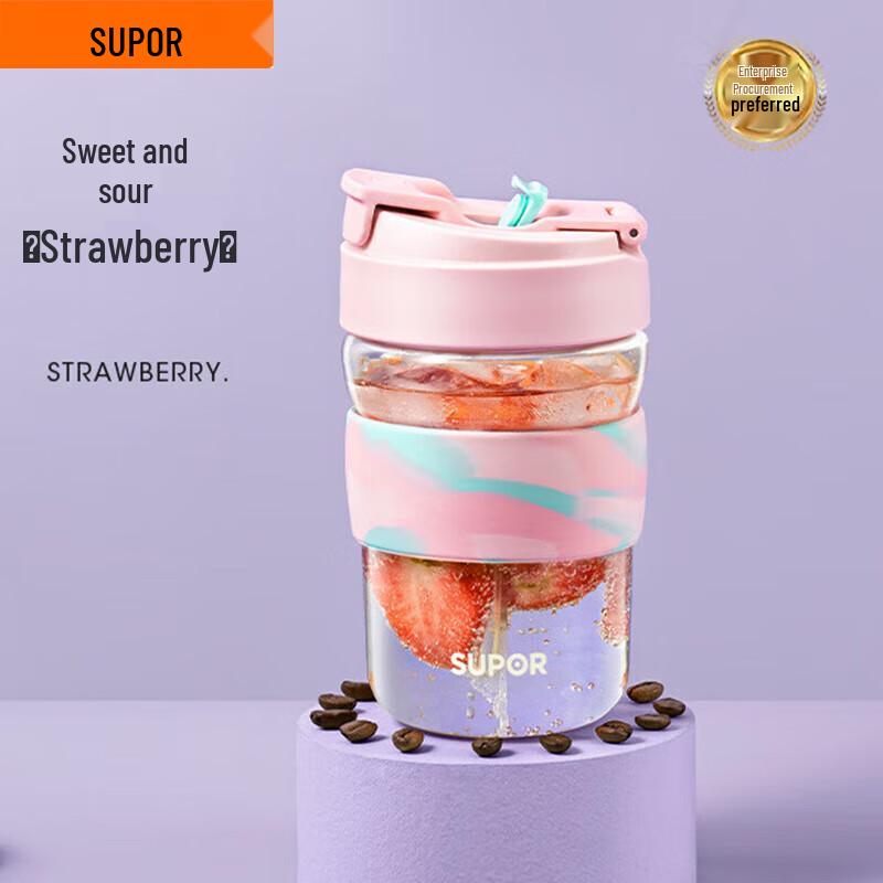 Supor Portable Glass Water Bottle with Straw 430ml
Supor Portable Glass Water Bottle with Straw 430ml