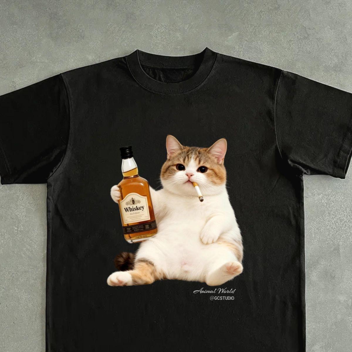 2026 Cool Drunk Cat Gangster Animal Print Loose Cotton Men s and Women s Print Fun Personality Design Short Sleeve T-Shirt S разноцветный
2026 Cool Drunk Cat Gangster Animal Print Loose Cotton Men s and Women s Print Fun Personality Design Short Sleeve T-Shirt S разноцветный