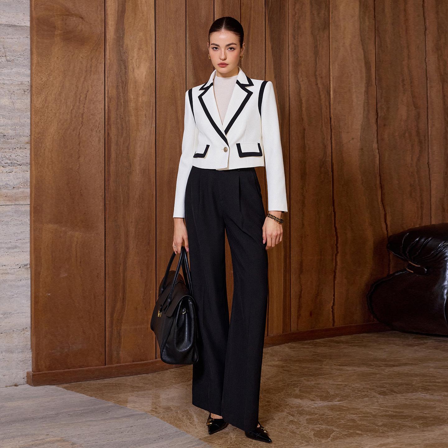 Women s High-End Black & White Suit Set: Spring/Autumn Style, Slimming Wide-Leg Pants, Fashionable & Professional Wear M
Women s High-End Black & White Suit Set: Spring/Autumn Style, Slimming Wide-Leg Pants, Fashionable & Professional Wear M
