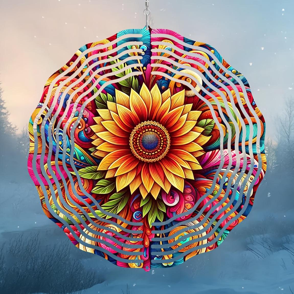 10 Inch Sunflower Wind Spinner 3D Kinetic Metal Hanging Decor with 360 Rotation for Garden Yard Indoor Outdoor Colorful Gift for Women Men 01A
10 Inch Sunflower Wind Spinner 3D Kinetic Metal Hanging Decor with 360 Rotation for Garden Yard Indoor Outdoor Colorful Gift for Women Men 01A